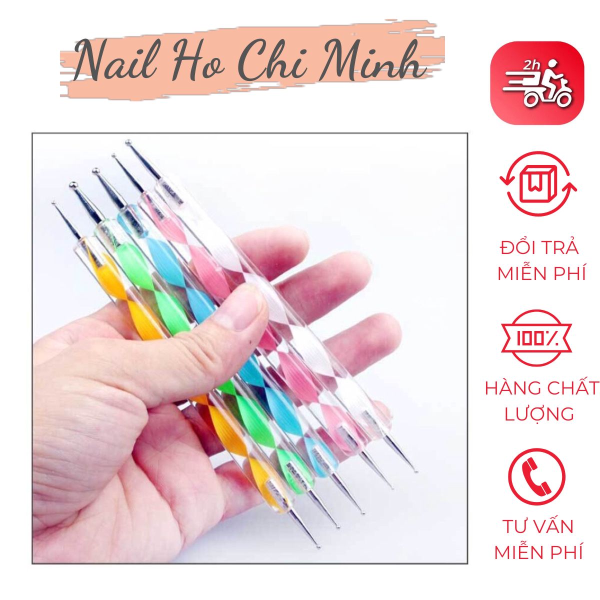 [HCM]Set 5 cọ chấm bi đủ size