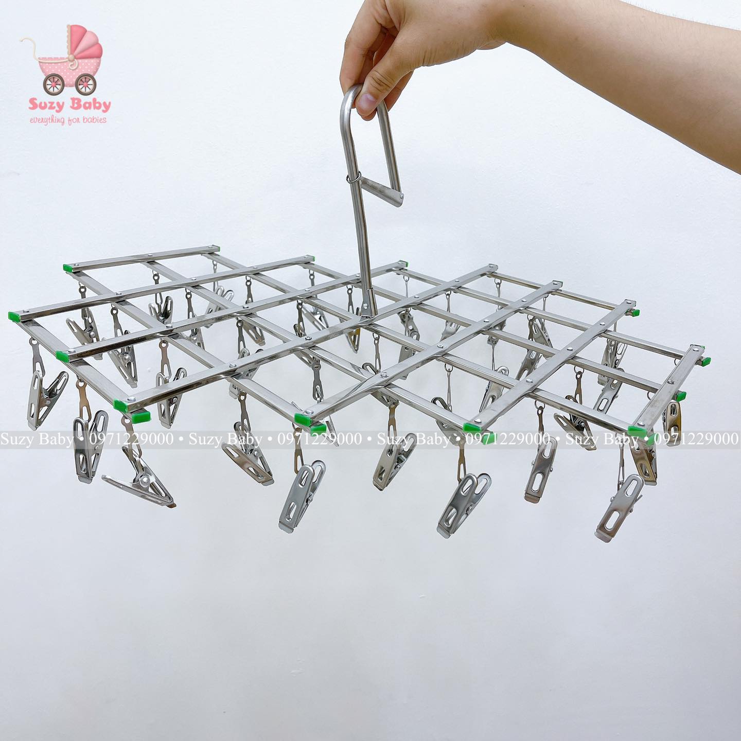 Móc trùm inox phơi đồ gấp gọn