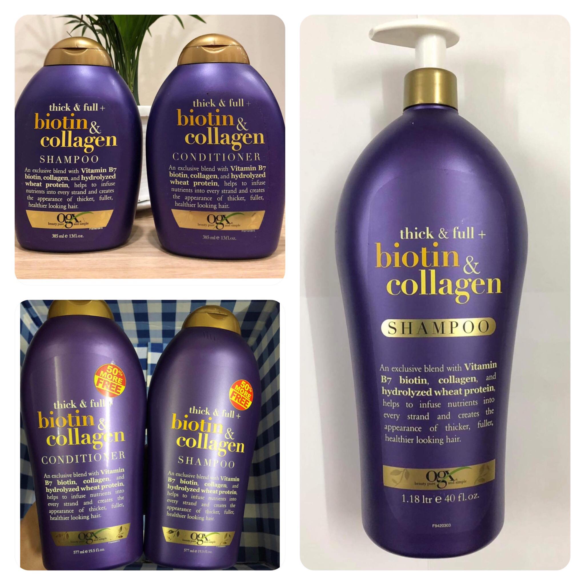 Dầu gội/xả OGX Biotin & Collagen ngăn ngừa rụng tóc và mọc tóc - Mỹ