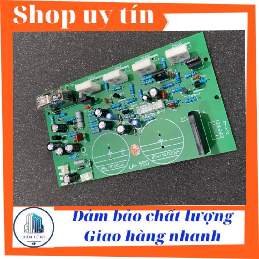 Mạch công suất đa năng 1 kênh liền nguồn 4 sò 2 tụ có rơ le bảo vệ loa