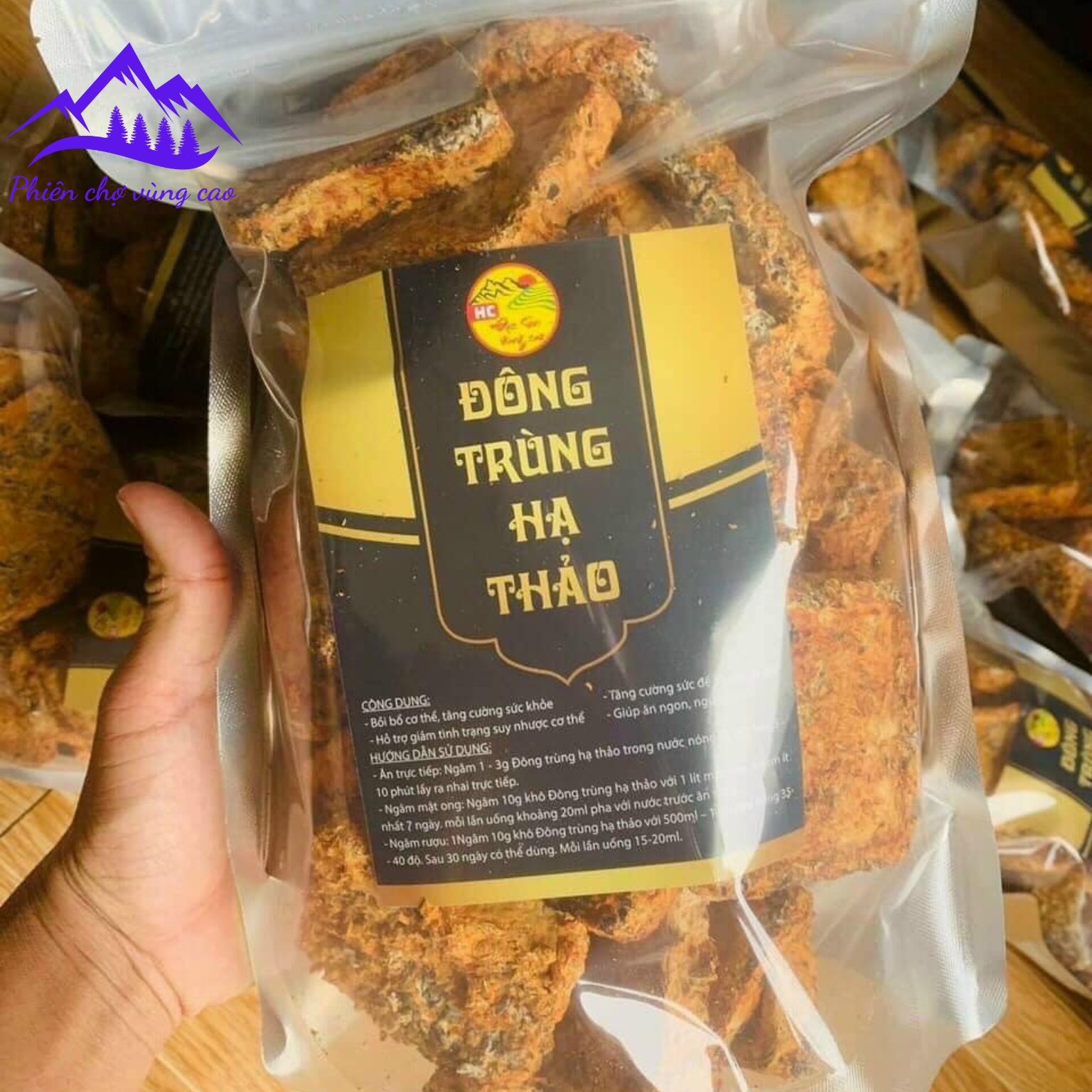 Đế nấm đông trùng hạ thảo khô ngâm rượu, pha trà sấy thăng hoa Huy Cương. Đông trùng hạ thảo sấy lạnh nuôi trồng hữu cơ