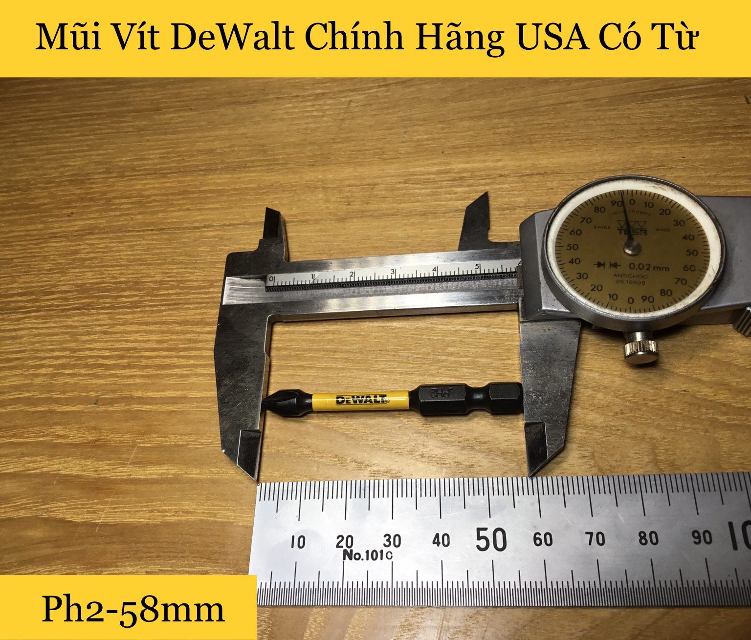 [HCM]Mũi Bắn Vít DeWalt Hàng Nhập Ph2-58mm. Có Từ