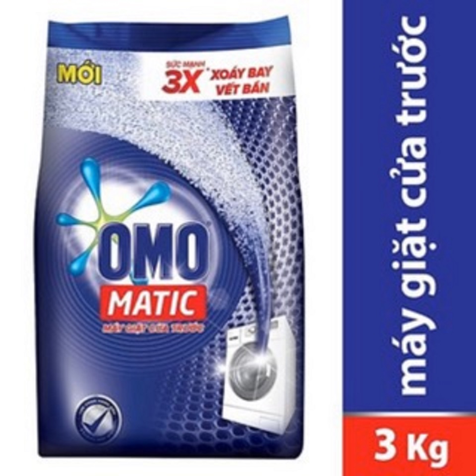 Bột giặt Omo Matic Xanh Cửa Trước Túi 3kg