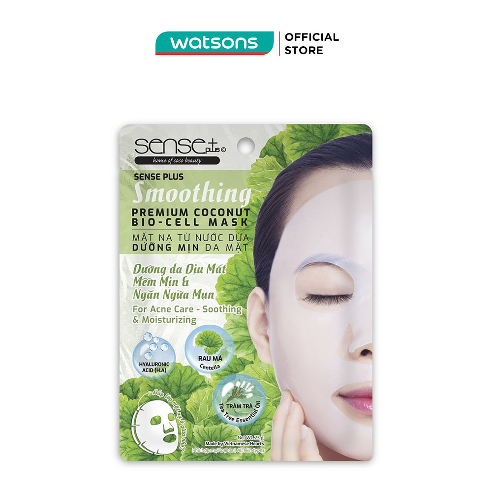 Mặt Nạ Sense Plus Coconut Bio Cell Smoothing Dưỡng Da Dịu Mát, Mềm Mịn Và Ngăn Ngừa Mụn 23g