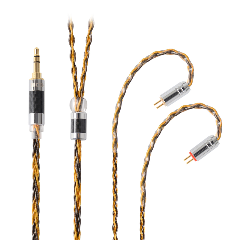 Cáp tai nghe hỗn hợp mạ bạc và đồng 8 lõi MMCX/NX7 Pro 3.5/2.5/4.4Mm/QDC/ 2 chấu 0.78mm C8-1 Niceck