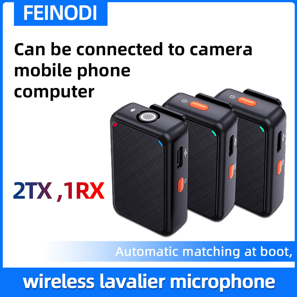FEINODI Micrô Lavalier không dây Điện thoại vlog chuyên nghiệp Mic giảm tiếng ồn trực tiếp mic không dây cầm tay mic thu âm livestream Thích hợp cho phát sóng trực tiếp, vlog, trò chơi, quay video