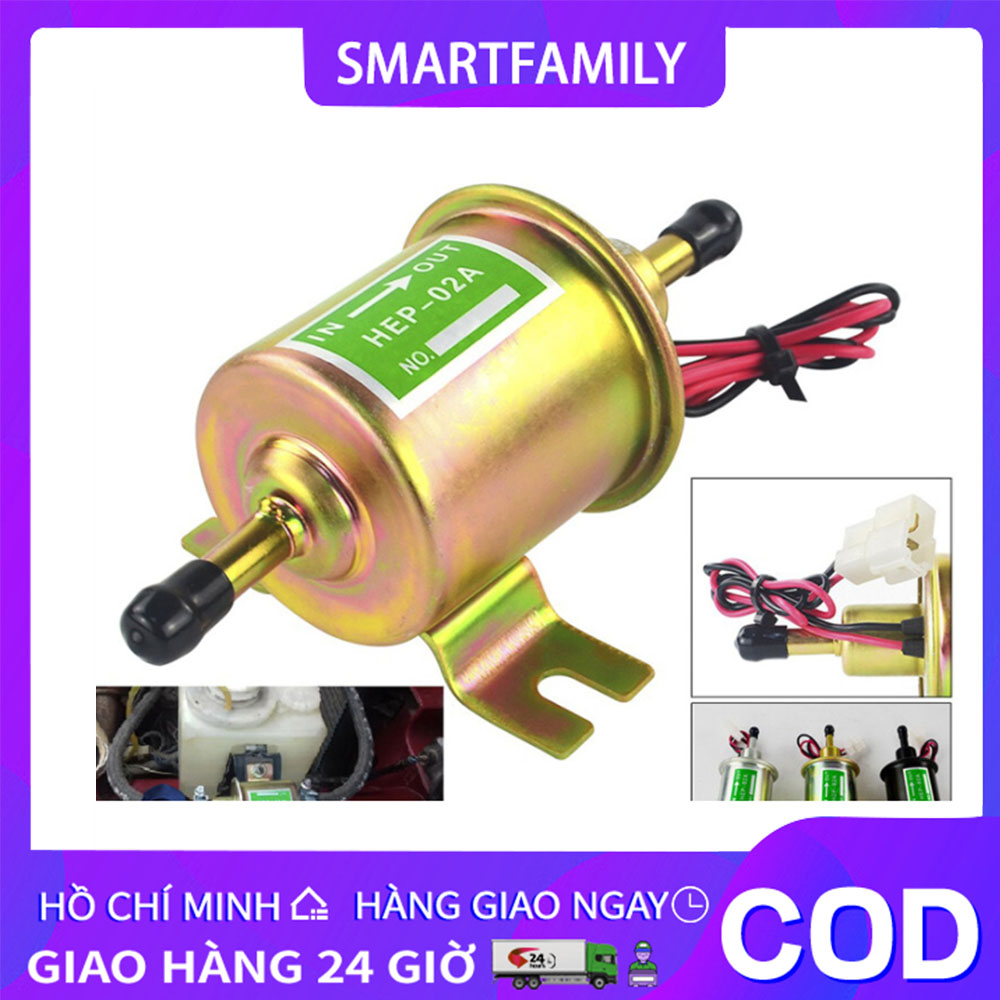 Bơm dầu diesel 12v bơm tự mồi hep-02a bơm nhiên liệu xăng bơm dầu 80 - 100 lít một giờ - lk0110