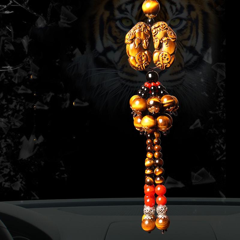 Khánh Treo Xe Ô Tô Mặt  Đá Mắt Hổ Kỳ Lân Sen Bích Treo Xe Ô Tô Đẳng Cấp Hút Nhiều Tài Lộc Bình An Cho Gia Chủ