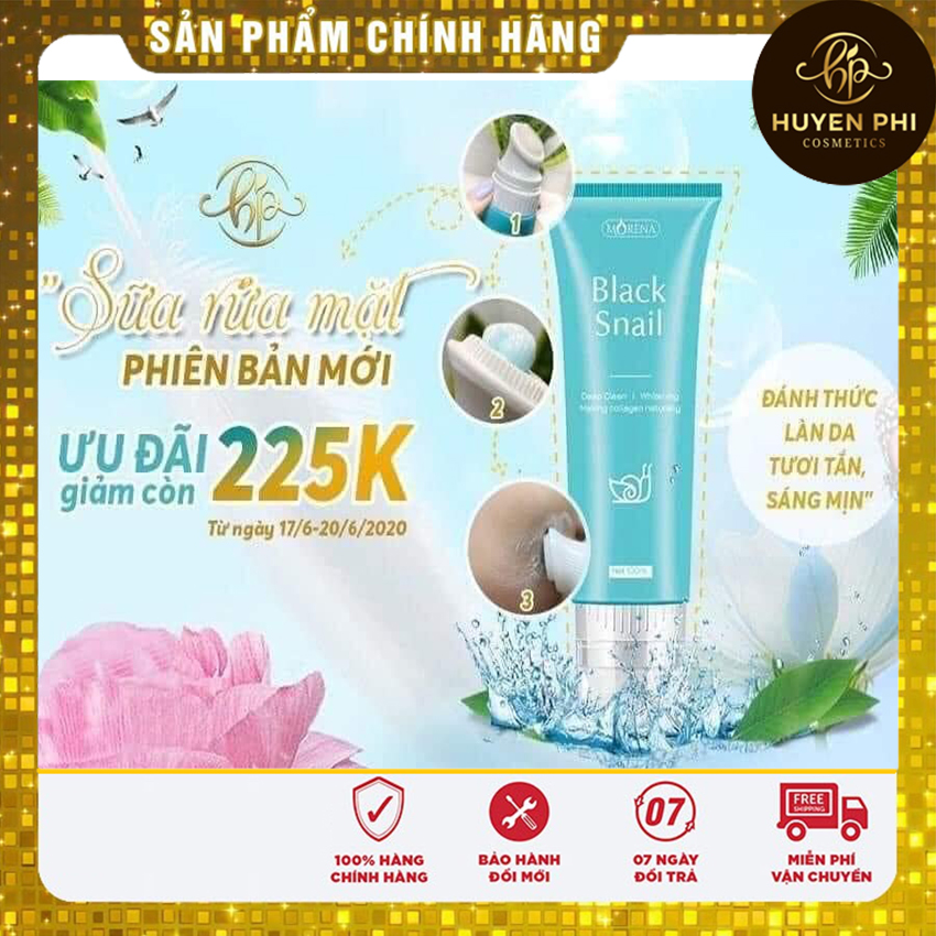 Sữa rửa mặt Black Snail Huyền Phi tinh chất ốc sên đen Hàn Quốc. Công Nghệ HÀN QUỐC [mua 1 được 2] chỉ hôm nay.Với tinh chất ốc sên đen HÀN QUỐC.Kiềm dầu, Giảm nhờn,Kiềm mụn,se khít lỗ chân lông, đánh bay bụi bẩn mụn li ti.