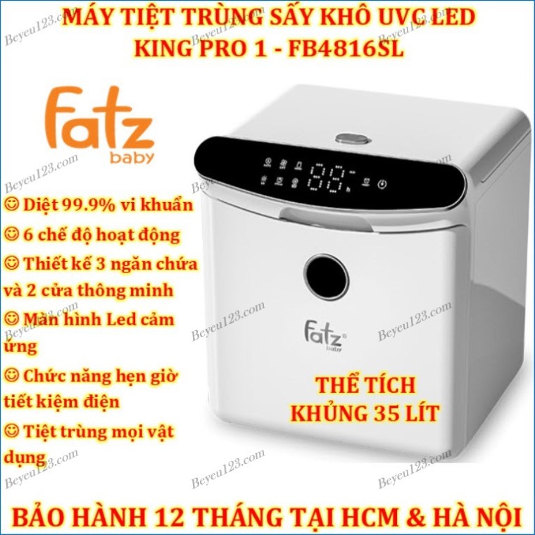 Rẻ Vô Địch KING PRO 1 Máy tiệt trùng sấy khô Tia UV UVC LED Fatzbaby Fatz