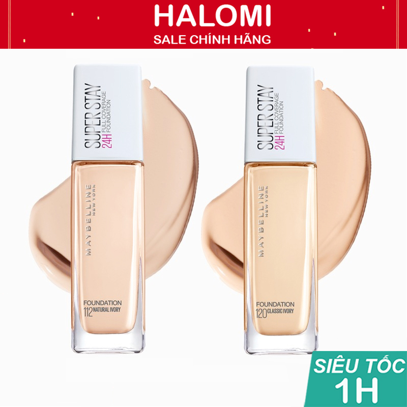 Kem Nền SuperStay Che Khuyết Điểm 24H Lâu Trôi Che Phủ Cao Full Coverage Foundation 30ml Halomi