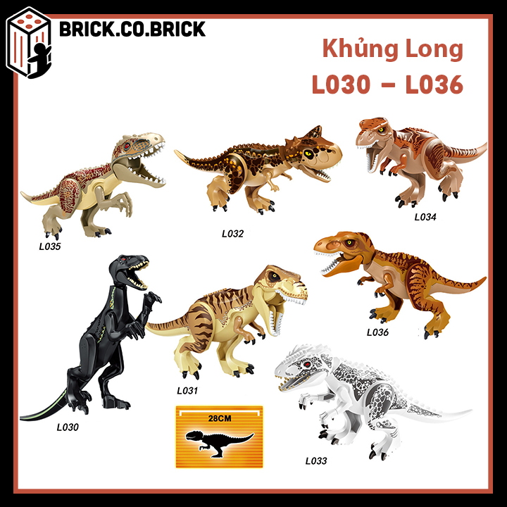 Đồ Chơi Lắp Ráp Sáng Tạo Mô Hình Khủng Long Minifig Moc Dinosaurs Jurassic Park T-Rex L030 L036