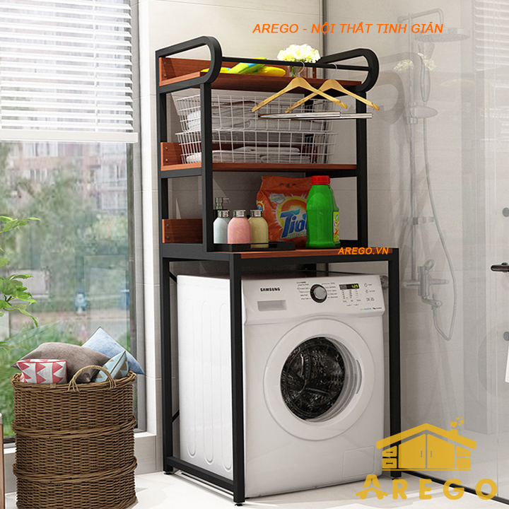 KỆ SAU MÁY GIẶT , KỆ ĐỂ ĐỒ MÁY GIẶT TIẾT KIỆM DIỆN TÍCH CHỨA ĐƯỢC NHIỀU ĐỒ 3 TẦNG AREGO