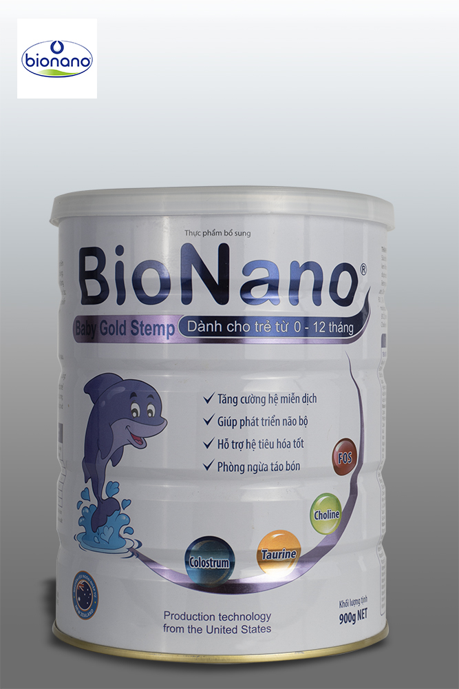 Sữa bột BioNano Baby Gold Stemp 900g  dành cho trẻ từ 0 - 12 tháng tuổi