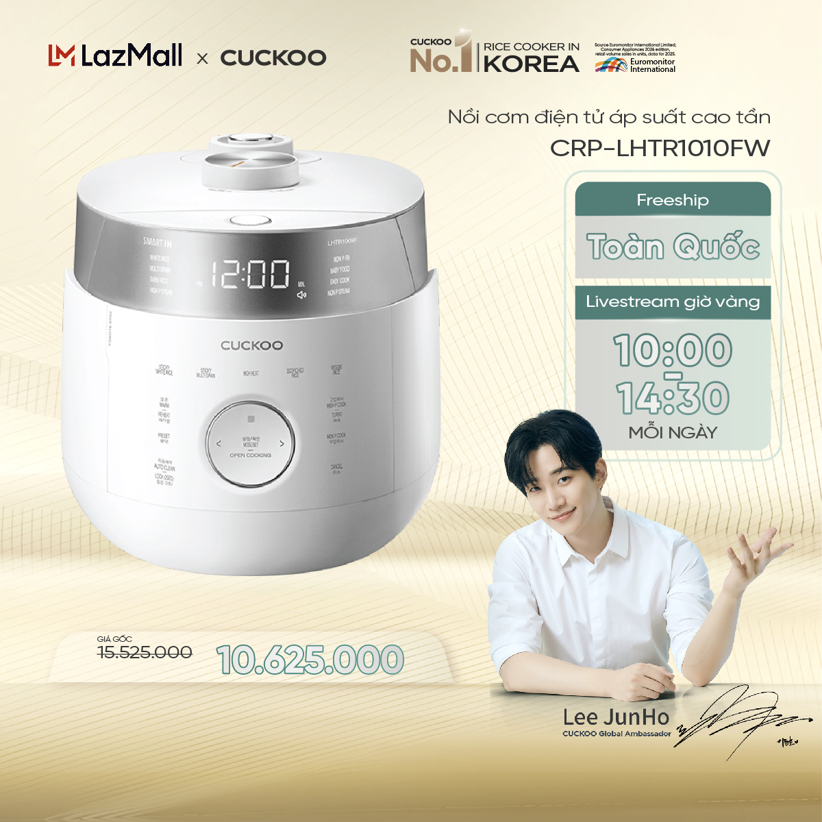 Nồi cơm điện tử áp suất cao tần cuckoo 1.8 lít crp-lhtr1010fw/fb - phiên bản nội địa - áp suất kép - nhiều chức năng nấu ăn - sản xuất tại hàn quốc - phiên bản nội địa - hàng chính hãng