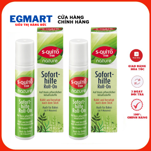 Lăn Chống Muỗi, Lăn chống Côn trùng Squito Free, chiết xuất tự nhiên, không cồn, không chất bảo quản, không kích ứng da, dành cho bé từ sơ sinh