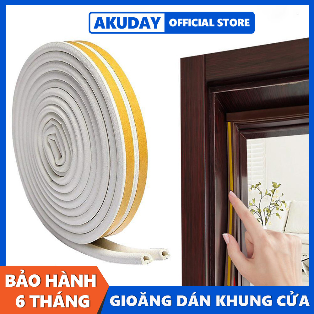 6 Mét Ron chữ D-E-I dán khung cửa chống va đập, Gioăng chống côn trùng ron chặn khe hở khung cửa chống gió lùa cách âm dán mọi loại cửa
