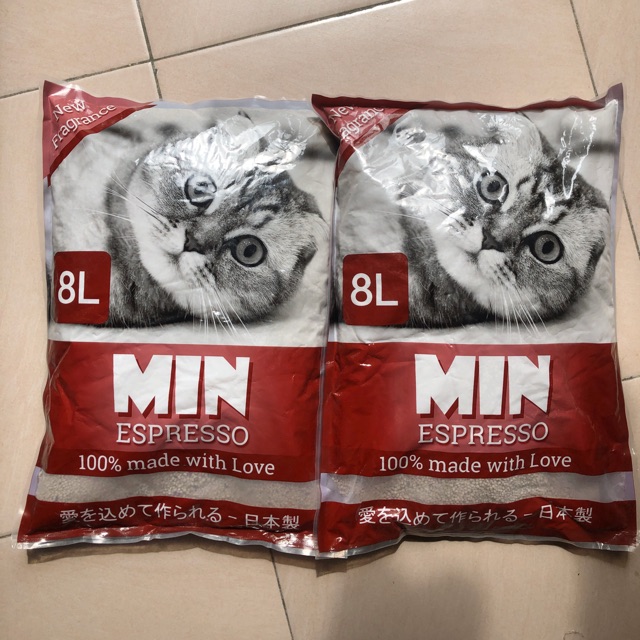 Cát min 8l hương cafe espresso - cát vệ sinh cho mèo bao 8l