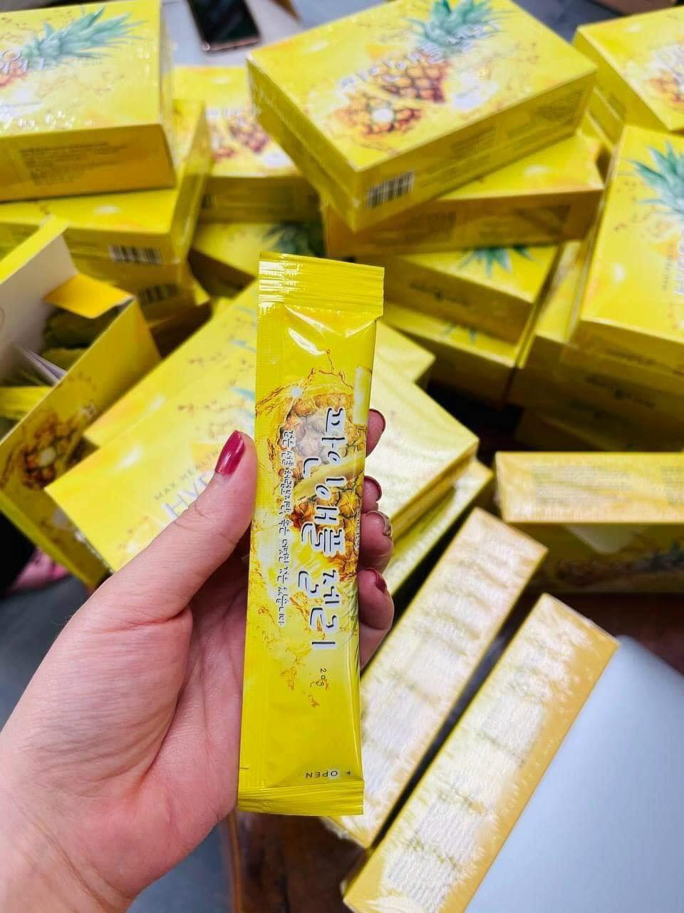 THẠCH DỨA MATXI HỖ TRỢ GIẢM CÂN ĐẸP DÁNG , ĐẸP DA hộp 10 gói