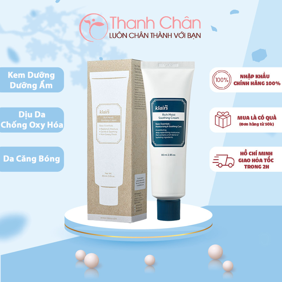 Kem Dưỡng Chuyên Sâu Klairs Rich Moist Soothing Cream 80ml