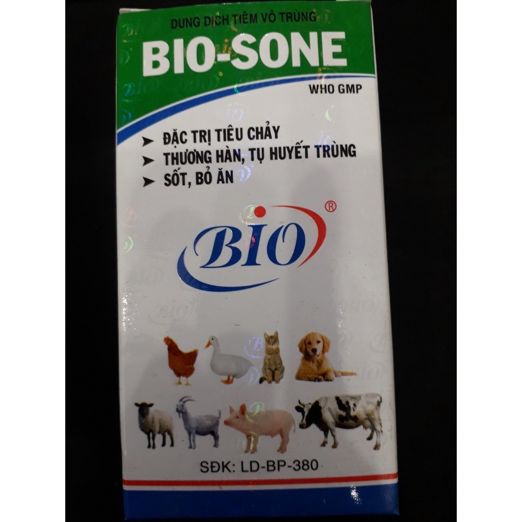 Bio Sone. Tiêu chảy, thương hàn gà, vịt heo, chó, mèo