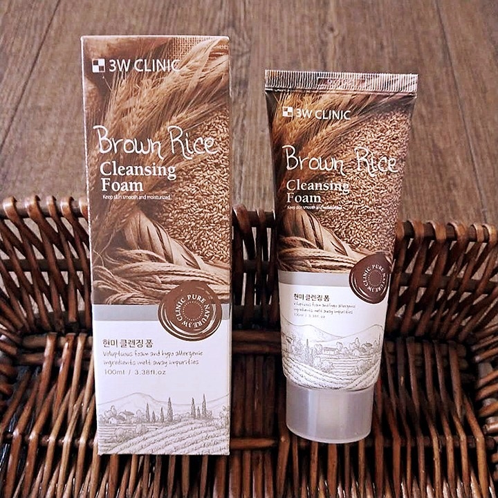 Sữa rửa mặt chiết xuất từ gạo 3w clinic brown rice foam cleansing 100ml