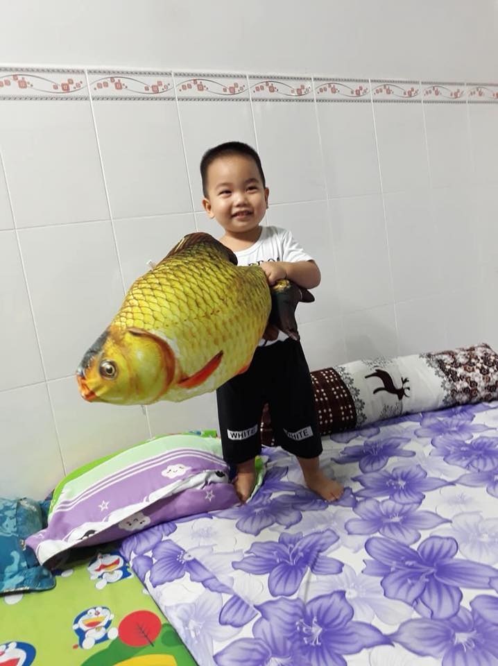 Gối ôm 3d hình cá chép 60cm cho bé quà tặng sinh nhật độc đáo gối ôm an toàn cho bé con quà tặng sinh nhật dễ thương