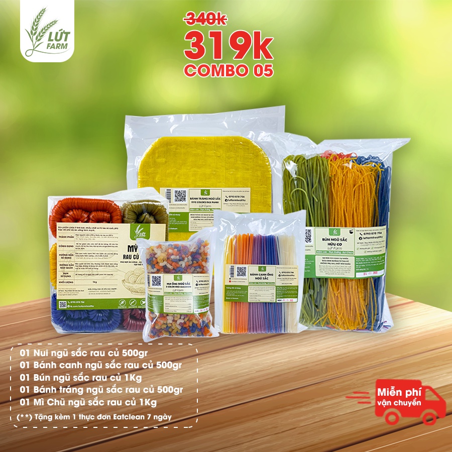 [COMBO 05] Rau củ ngũ sắc Lứt Farm