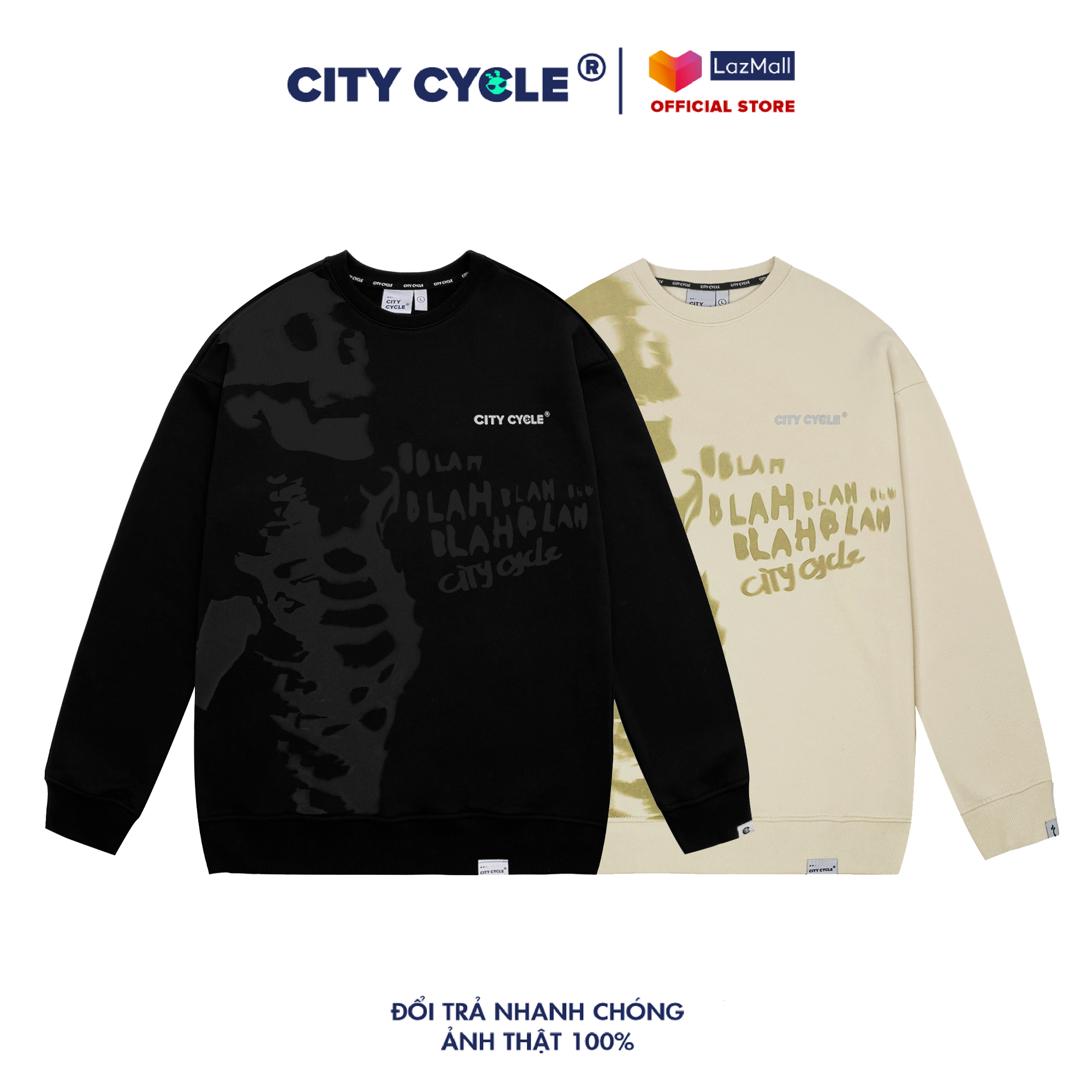 Áo sweater nỉ Blah City Cycle - áo nỉ sweater unisex form rộng Local Brand