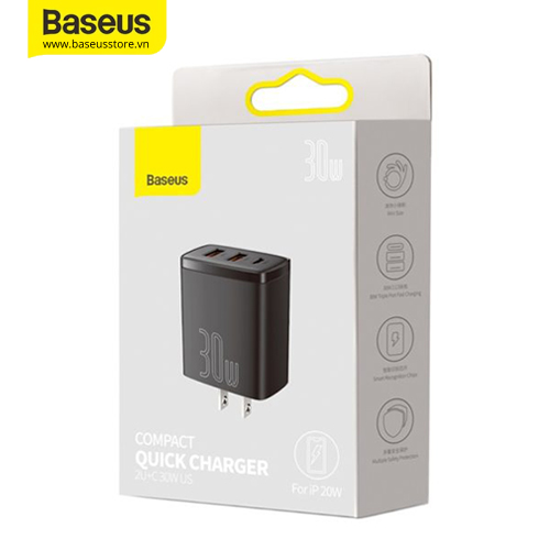 Củ sạc nhanh siêu nhỏ gọn Baseus Compact Quick Charger 30W