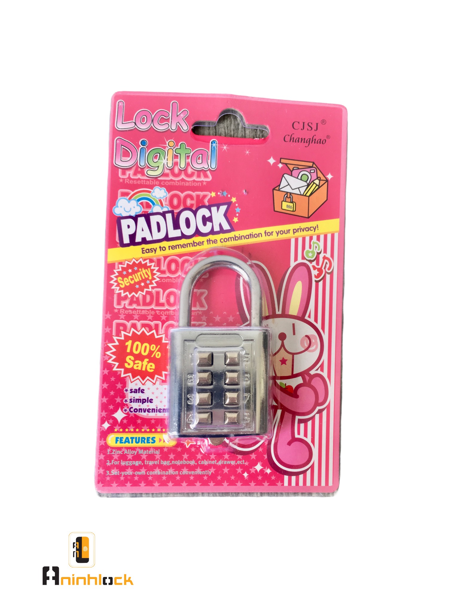 Khóa Valy số bấm Padlock 8 số và 10 số cao cấp gọn gàng tiện lợi bảo hành 6 tháng