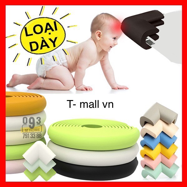 [HCM] Dây Bọt Biển 2M Chữ L Bọc Cạnh Bàn An Toàn Cho Bé kèm keo
