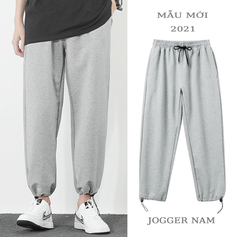 Quần ALIBABA Quần Culottes Ống Rộng Nam Có Dây Rút Gấu Kiểu Dáng Basic Mẫu Mới Về Năm 2021 Phong Cách 4HER QUAN JOGGER NAM 9000064C8