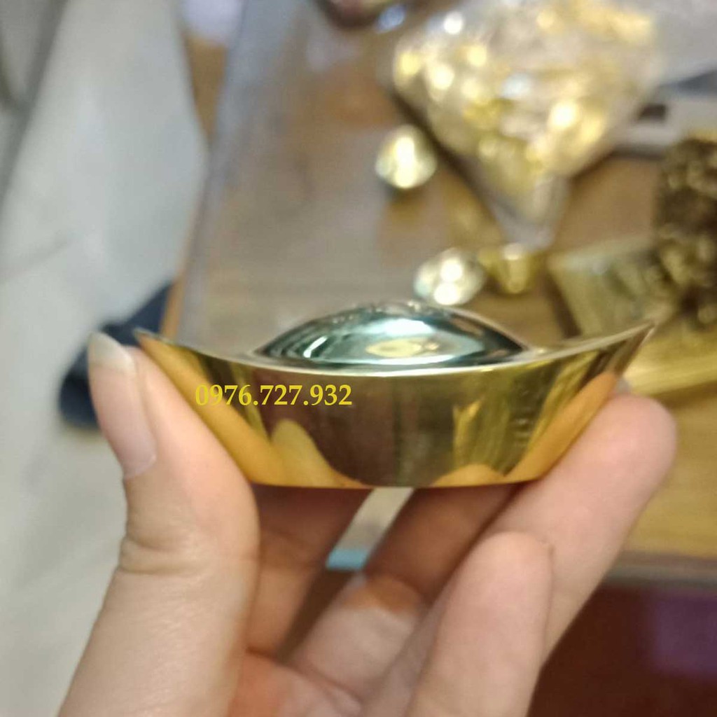 Thỏi vàng bằng đồng phong thủy dài 6cm, thỏi vàng bằng đồng, vật phẩm phong thủy
