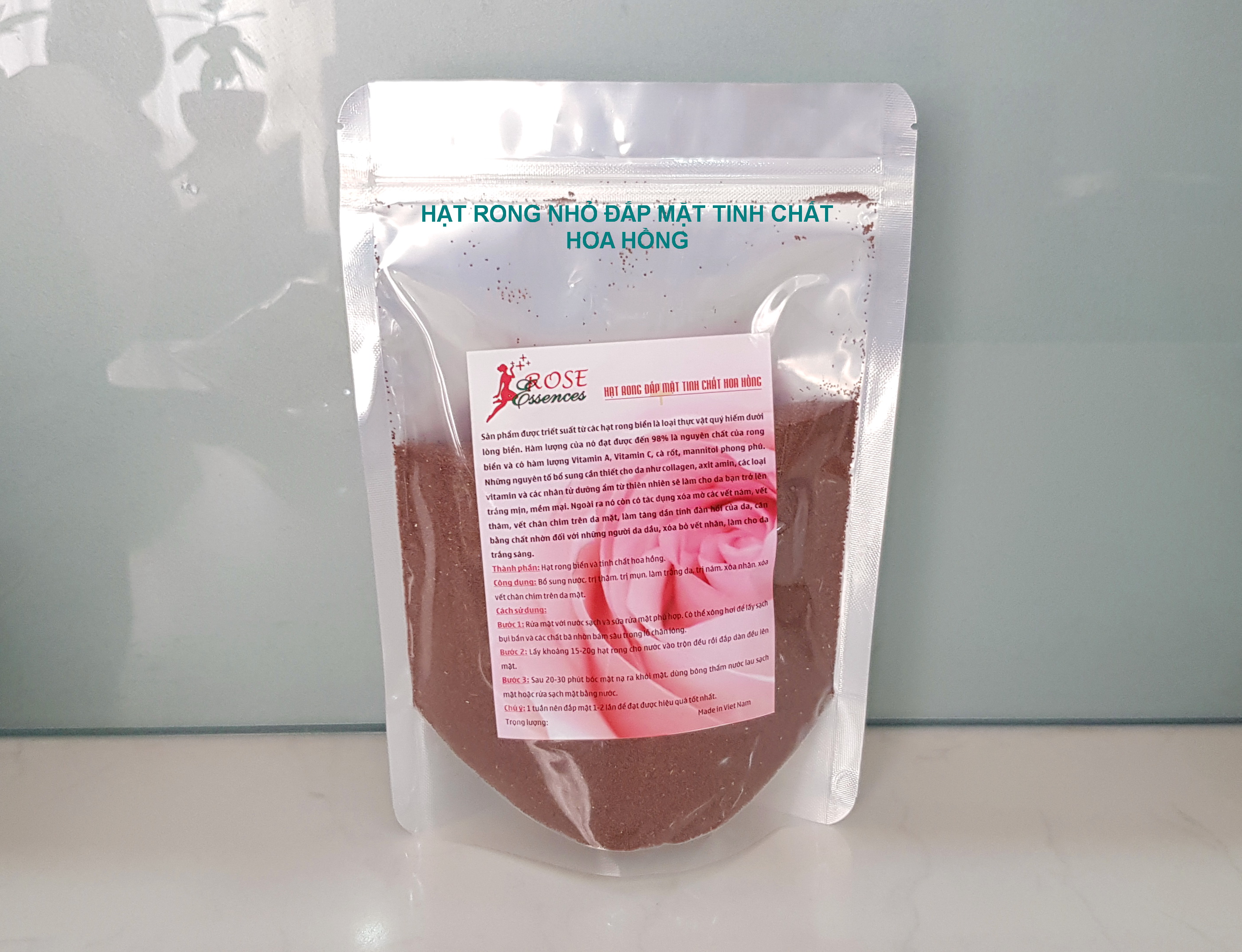 Mặt nạ ngũ hoa, ngũ hoa hạt nguyên chất, Hạt rong nhỏ đắp mặt tinh chất Hoa hồng, mờ thâm, dưỡng trắng da, mờ nám