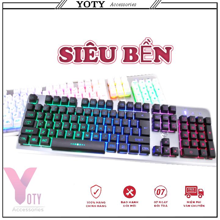 Bàn phím GIẢ CƠ K002 mặt kim loại, LED 3 chế độ, dàn phím cực khủng với độ nhạy cực cao, BH 12 tháng