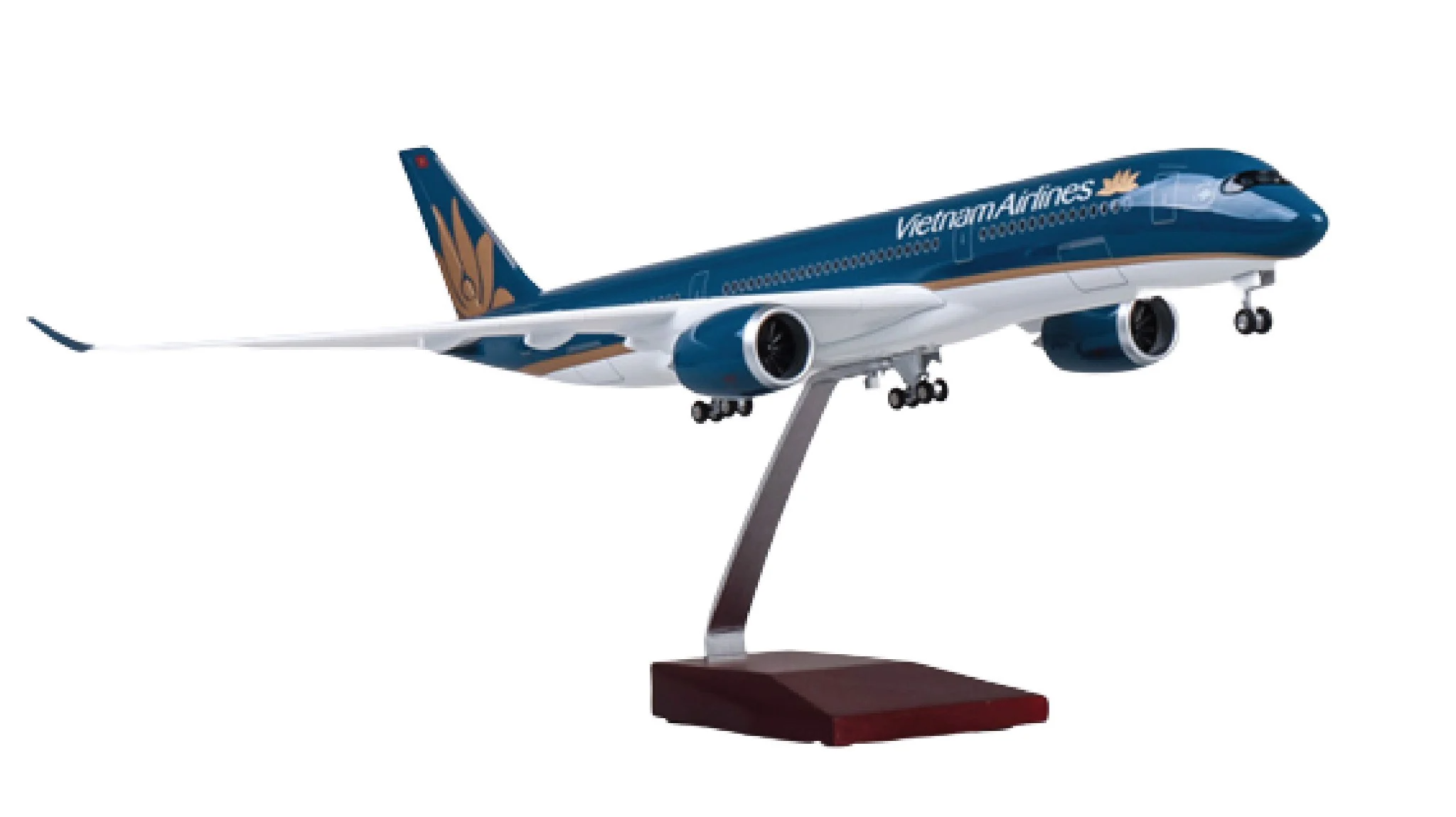 Mô hình máy bay Vietnam Airlines VN-A886 Airbus A350-900 47cm 1:140 có đèn led tự động theo tiếng vỗ