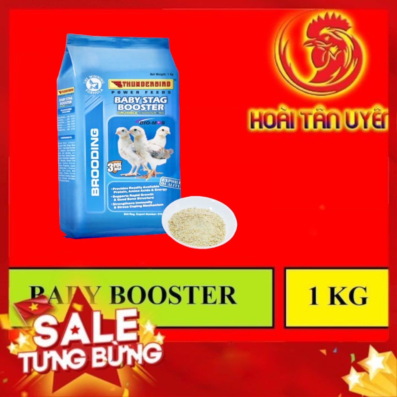 CÁM Hỗn Hợp Baby Stag Booster cho gà đá BỊCH 1 KG