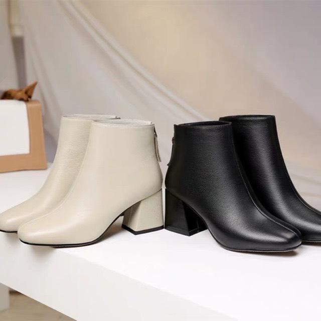 Boot da nữ khóa sau trong lót lông kiểu dáng hàn quốc cá tính