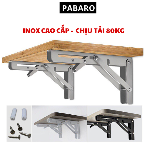 Giá đỡ bản lề gập thông minh, ke đỡ gập chịu lực 80kg, ke góc gập, giá đỡ thông minh, inox cao cấp