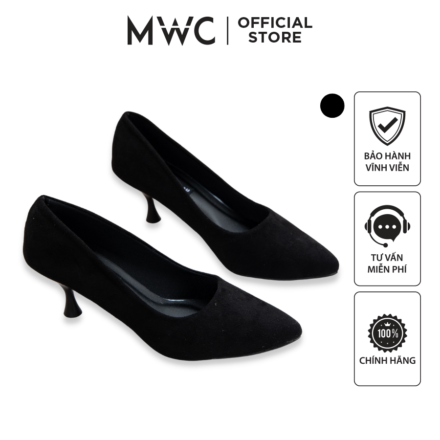 Giày cao gót thời trang mwc che ngón chân mũi nhọn basic thanh lịch cổ điển nucg- 3763