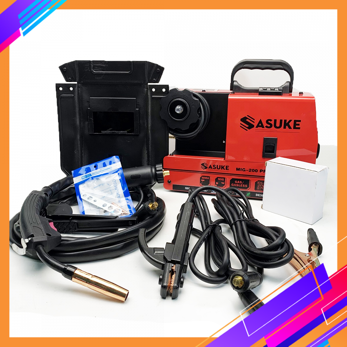 Máy hàn Mig 200PRO Mini SASUKE 3 chức năng Hàn có khí, không dùng khí, Hàn que 1.6-3.2mm - Dùng được cuộn 5kg - Bảo hành 12 tháng