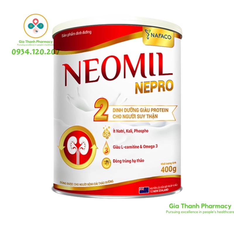 Sữa bột Neomil Nepro 2 400g - Dinh dưỡng giàu protein cho người suy thận