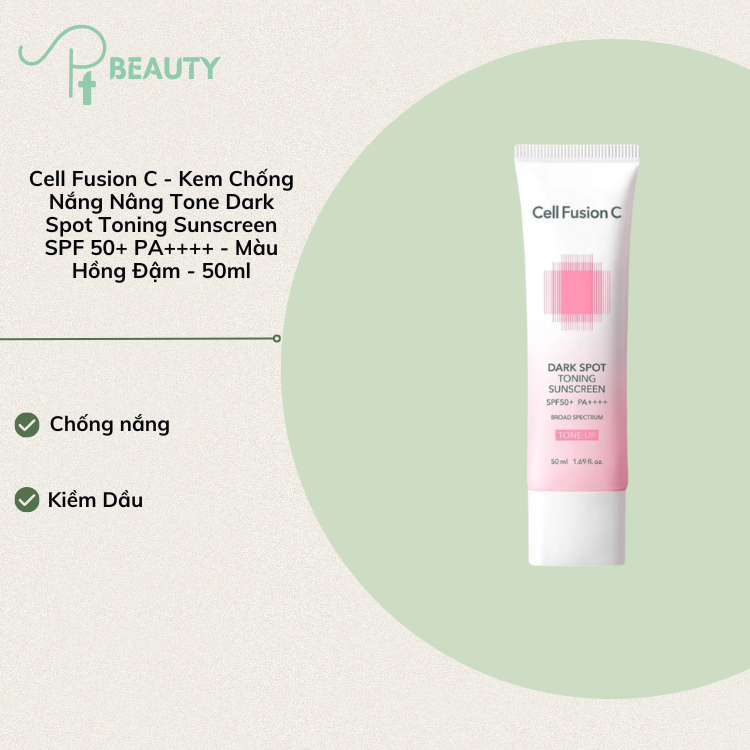 Kem Chống Nắng Phục Hồi Và Nâng Tone Da Cell Fusion C Dark Spot Toning Sunscreen SPF50+ PA++++ Pink 50ml Chính Hãng