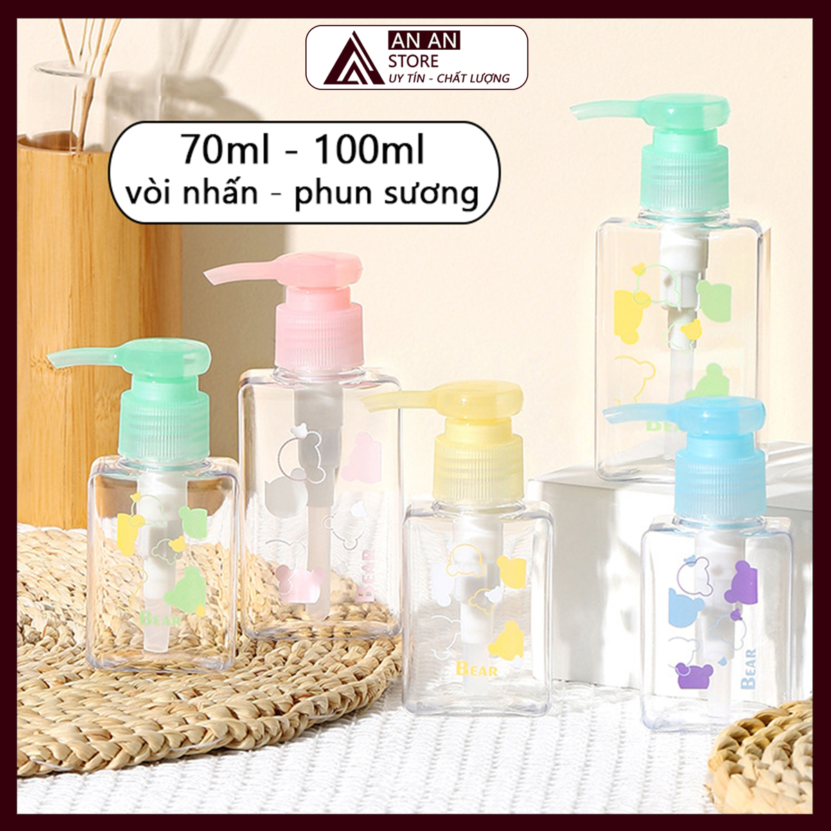 Chai chiết mỹ phẩm , bình chiết , lọ chiết du lịch 70 ml / 100 ml