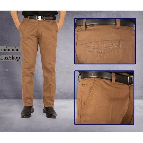 [HCM]QUẦN KAKI NAM TRUNG NIÊN CHẤT VẢI KAKI MỊN NHIỀU MÀU LUXSHOP