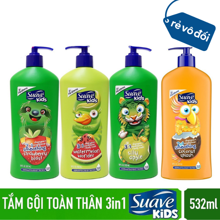 Sữa tắm gội toàn thân an toàn cho bé Suave Kids 532ml - Mỹ