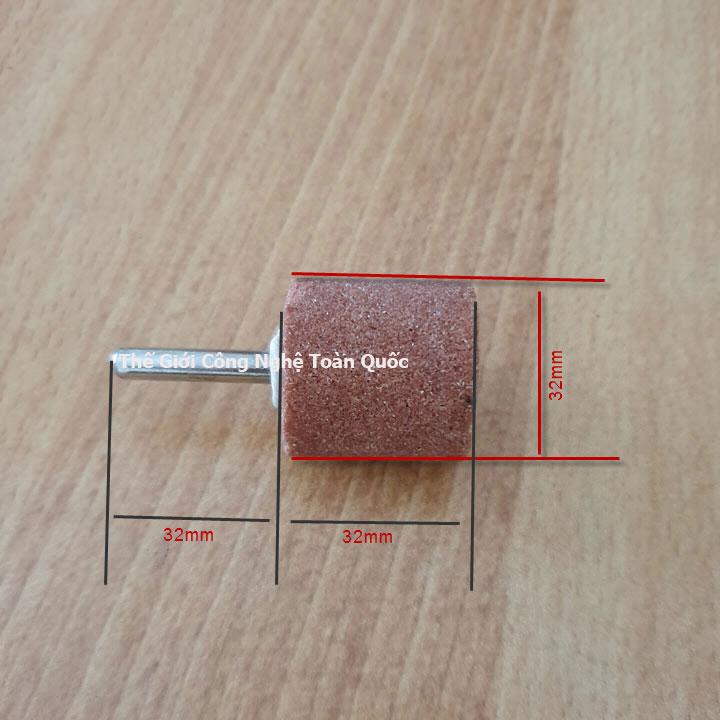 Mũi đá mài chân 6mm đường kính đá 32mm cỡ lớn dùng cho máy khoan mài khắc máy khoan pin