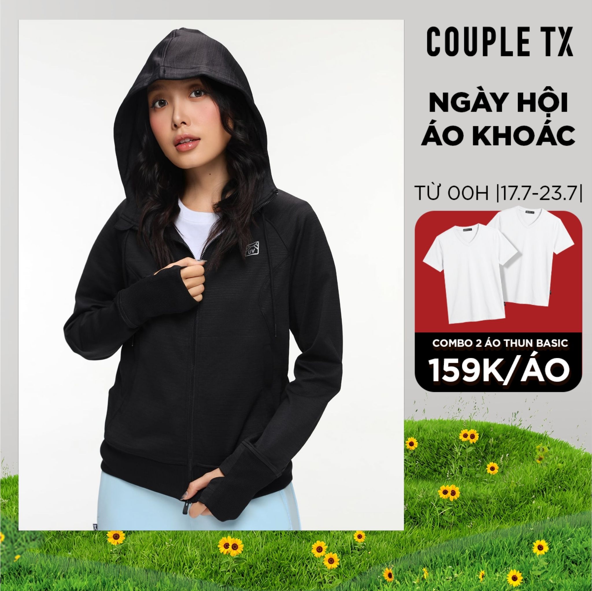 Áo Khoác Nữ Couple TX Chống Nắng Tia UV 98% UPF 50++ Helios Ver 2 Vải Slub Dày Dặn Thoáng Khí Form Vừa WOK 2080