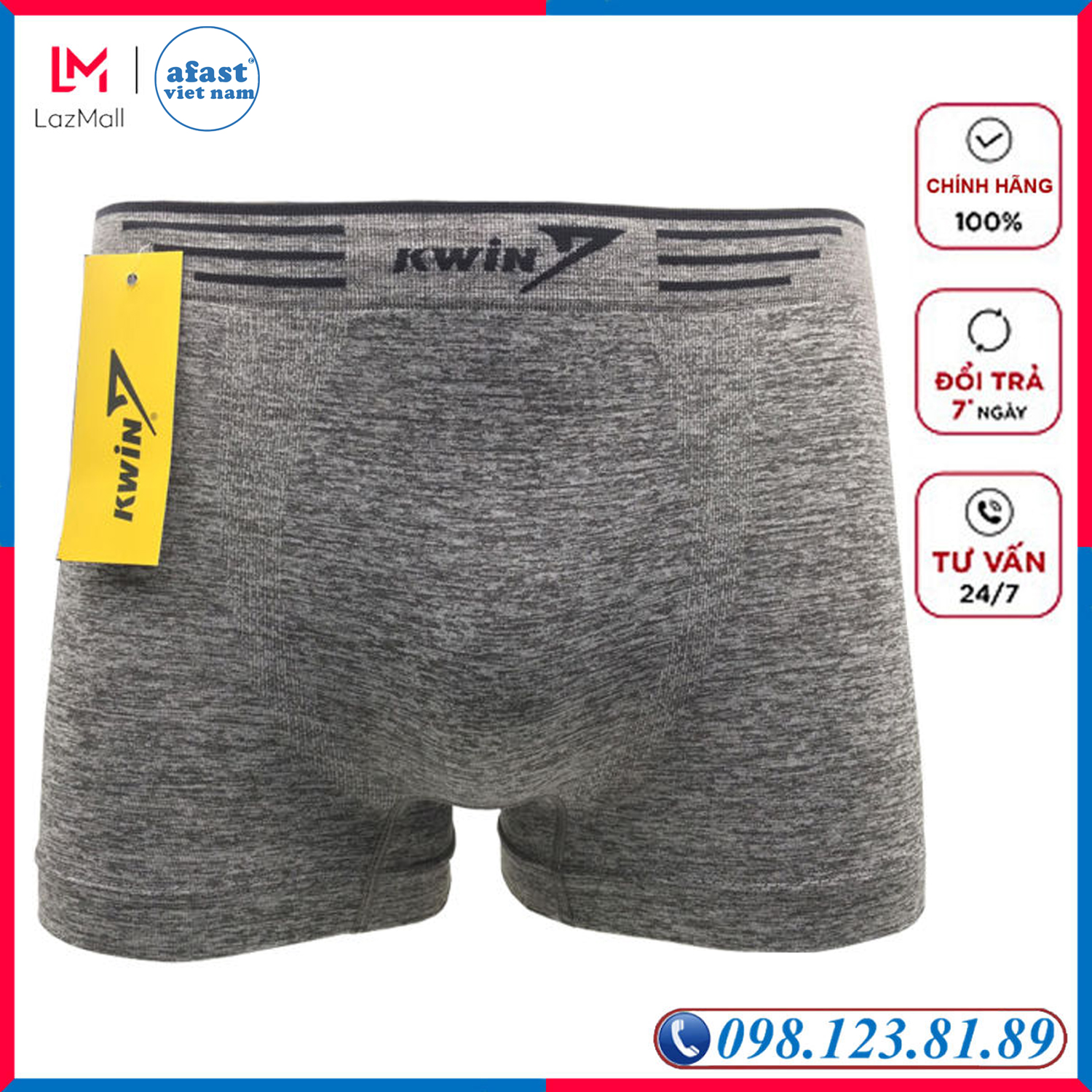 Quần lót nam boxer cao cấp, quần lót nam dệt liền, co dãn 4 chiều kwin kbx1711 - afast việt nam